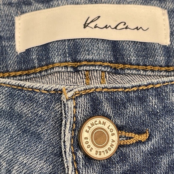 KanCan Signature Estilo Jeans Distressed Mid Rise Frayed Hem Size 15/31 - Picture 5 of 10
